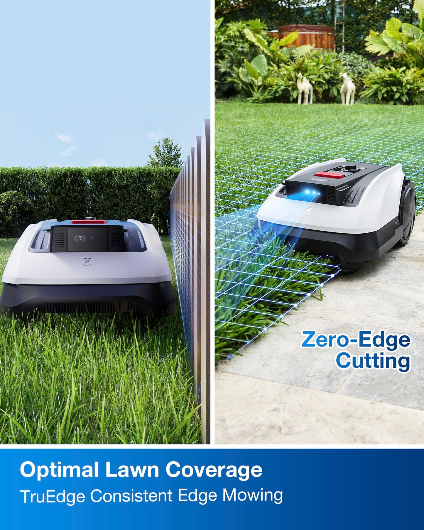 ECOVACS Goat O800 RTK - Robot Cortacésped 800m² Sin Cables, LiDAR, 45% Pendiente
