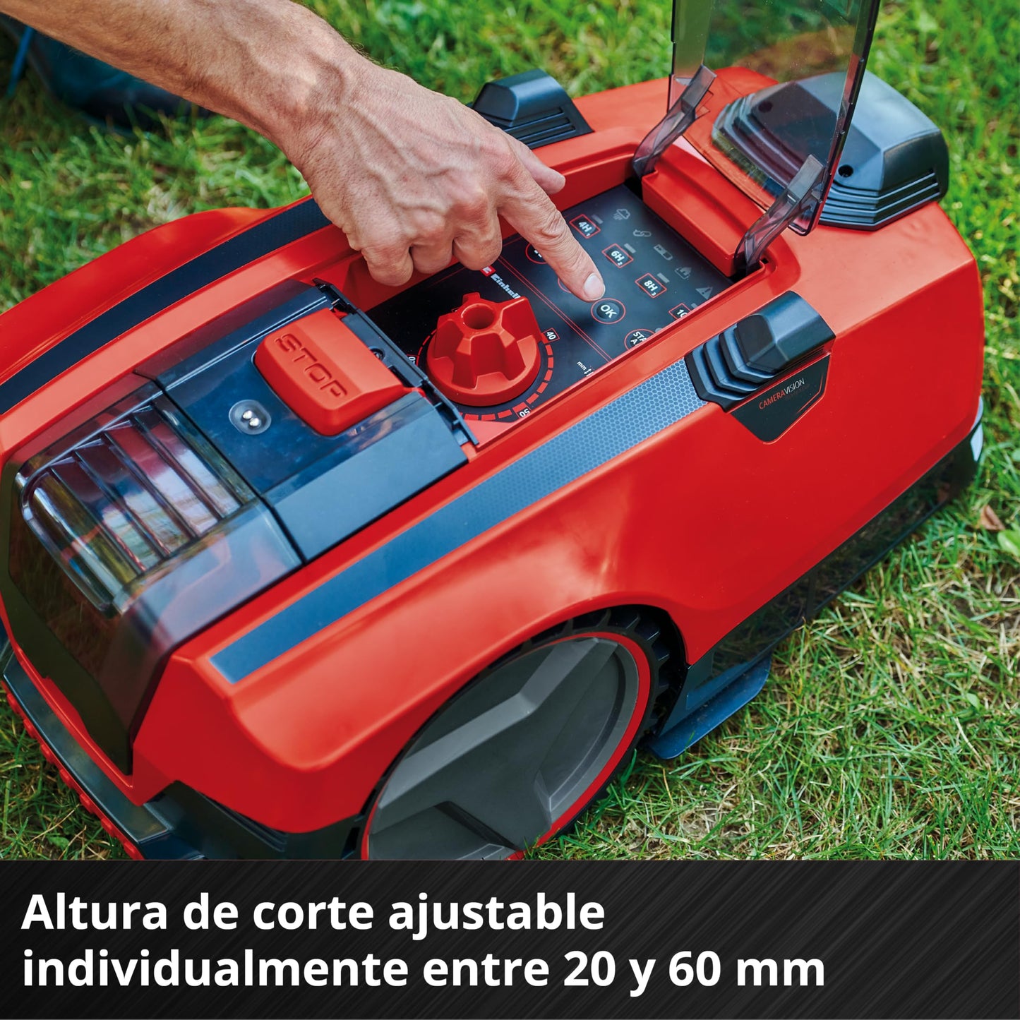 Einhell FREELEXO CAM 500 - Robot Cortacésped 500m² 18V, Cámara vs Alambre, 25% Pendiente