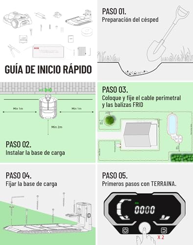 DCK KDRM105 - Robot Cortacésped 500m², LiDAR, 40% Pendiente, App, Multizona