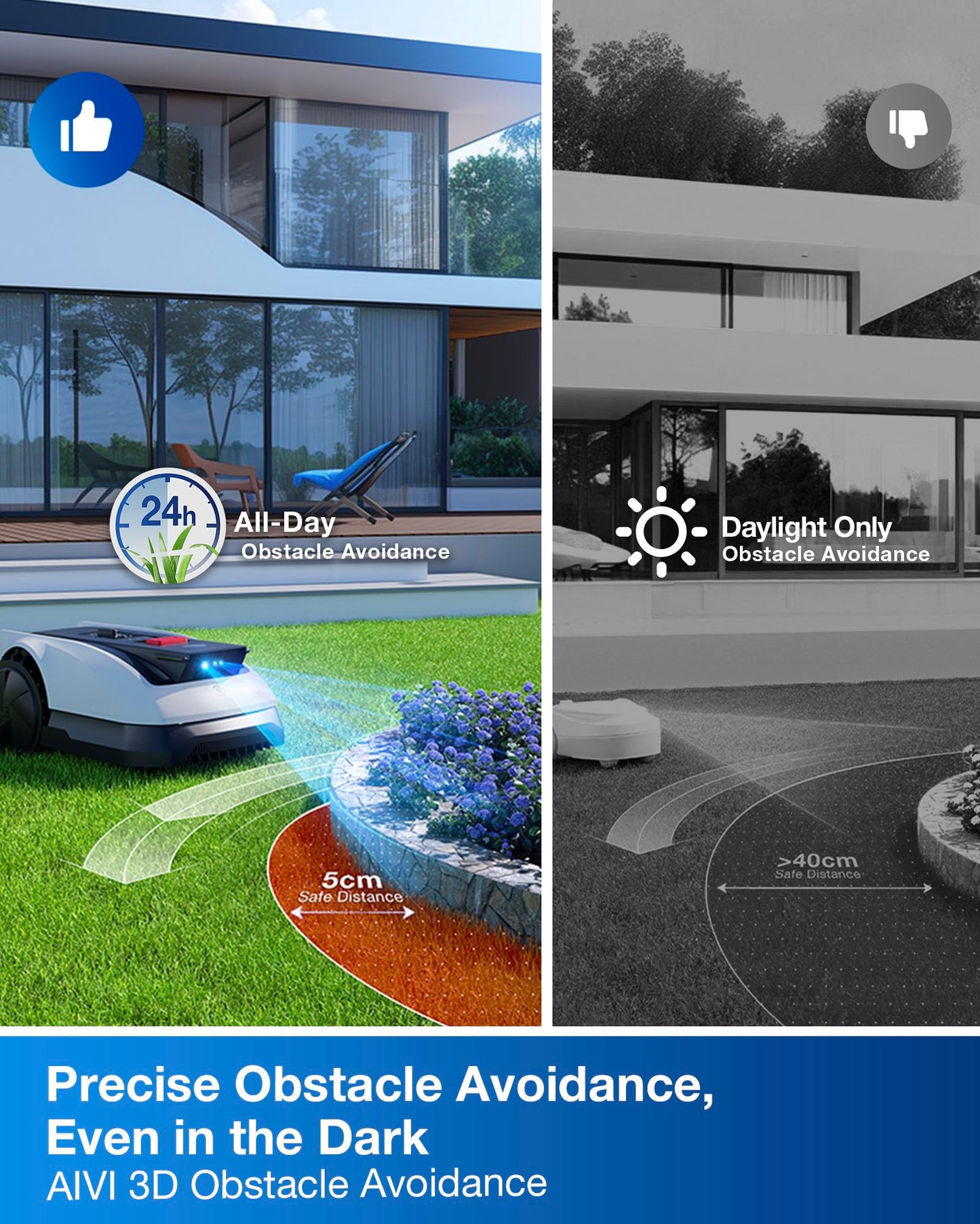 ECOVACS Goat O800 RTK - Robot Cortacésped 800m² Sin Cables, LiDAR, 45% Pendiente
